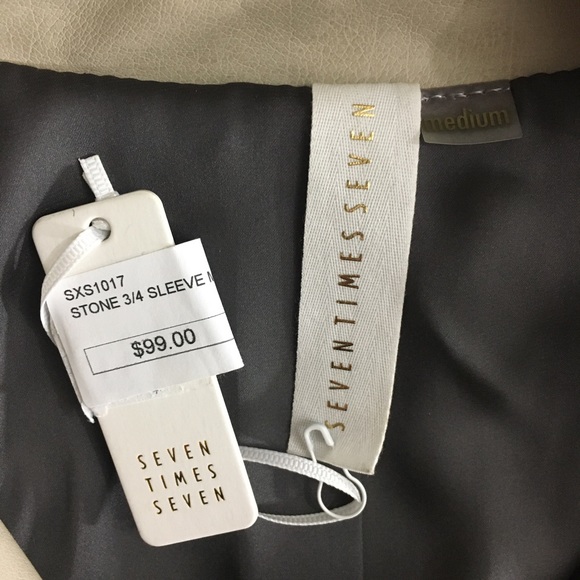 Moto Style Cropped Jacket 3/4 Sleeve - Picture 10 of 11